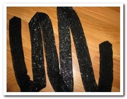 Hand made-плетеный черный пояс из рубленого бисера